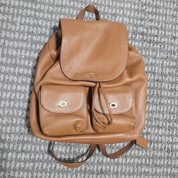 Coach‎ Leather Billie Saddle Brown Backpack Beautiful Soft display picture 3